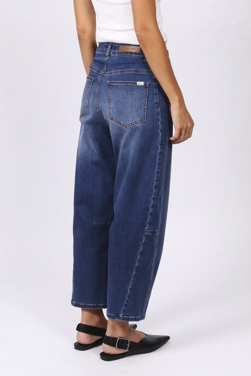TONI BARREL JEANS - Ink , Black & Light