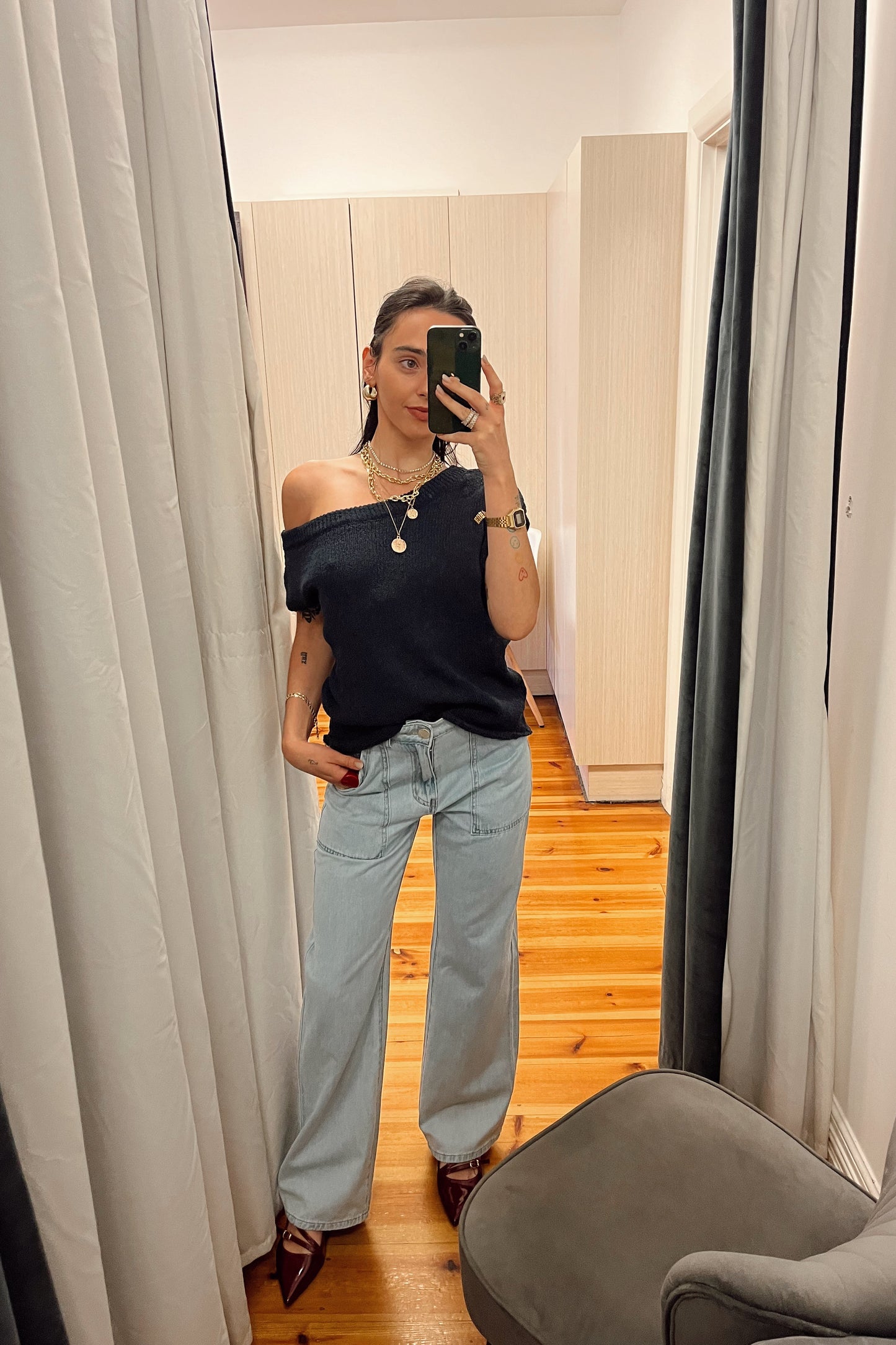 CLARA TOP - Black, Navy & Chocolate