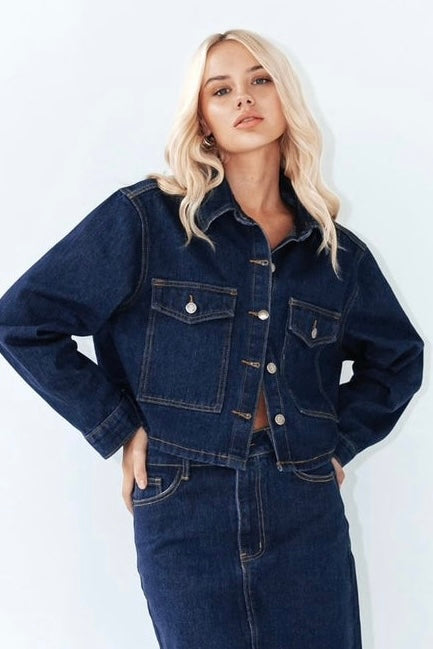 ASSIE CROPPED DENIM JACKET