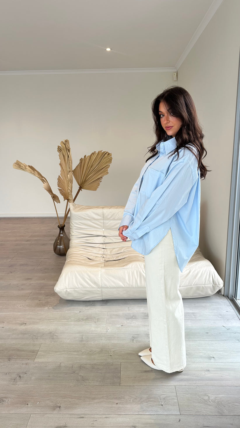 VOS SHIRT- Wine & Sky Blue