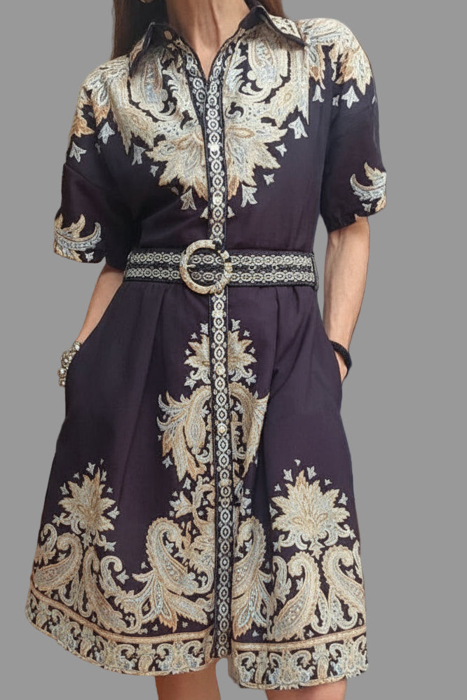 TUSCANY DRESS- Beige & Apricot