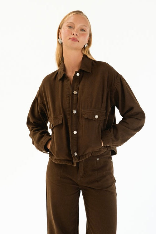 SYDNEY JACKET - Chocolate & Khaki