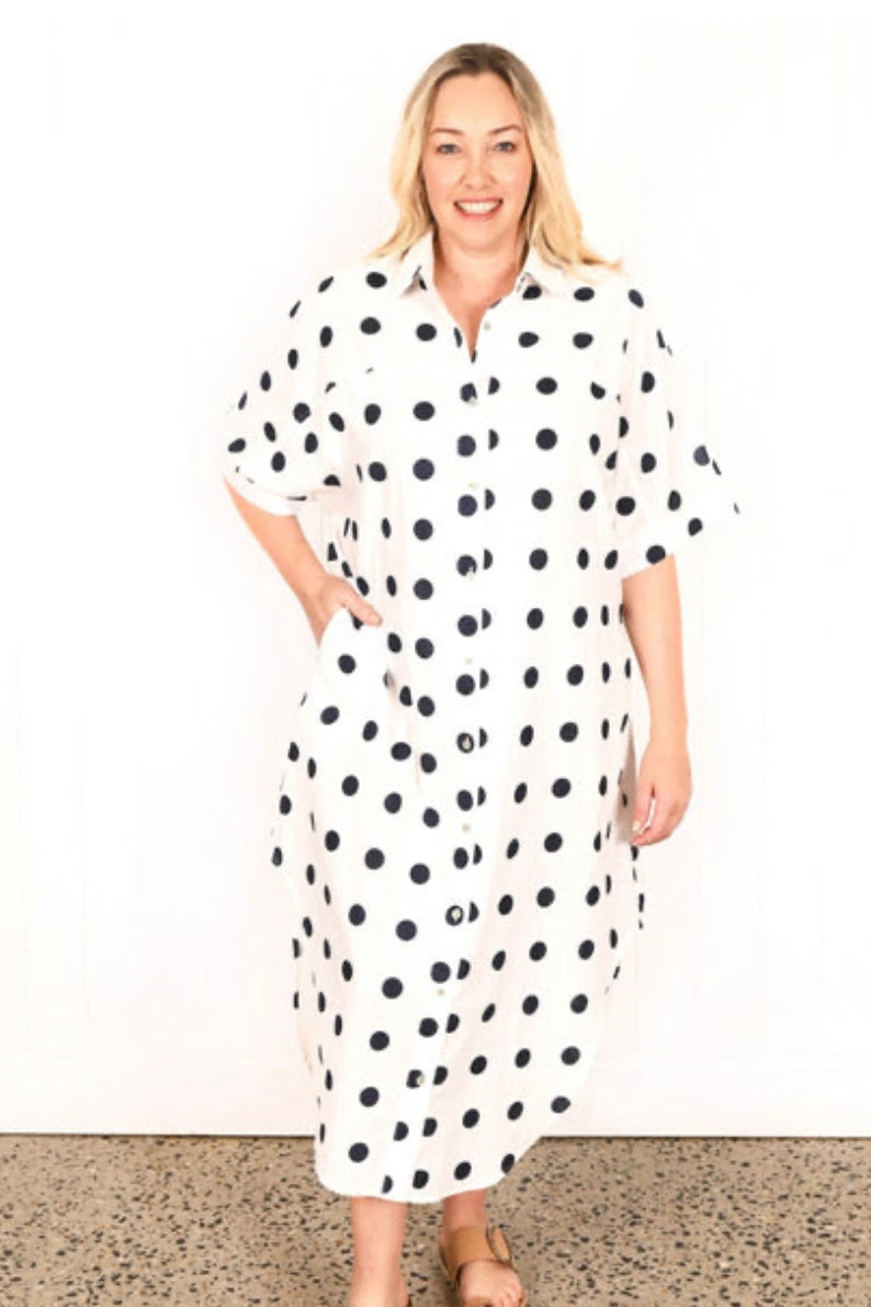 ASHLEY SPOT SHIRT DRESS