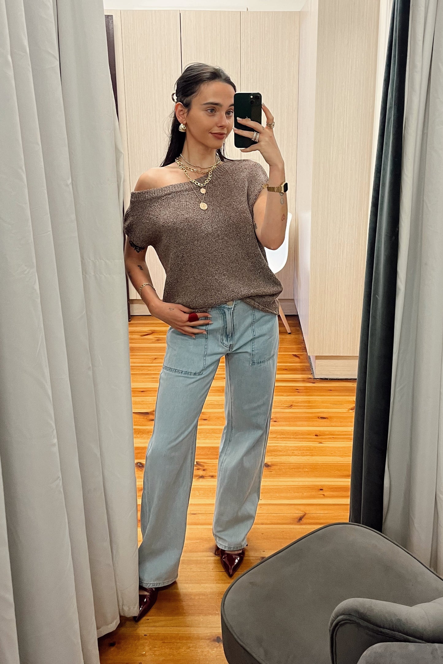 CLARA TOP - Black, Navy & Chocolate
