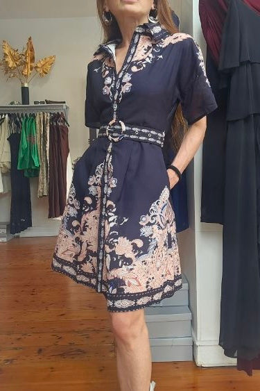 TUSCANY DRESS- Beige & Apricot