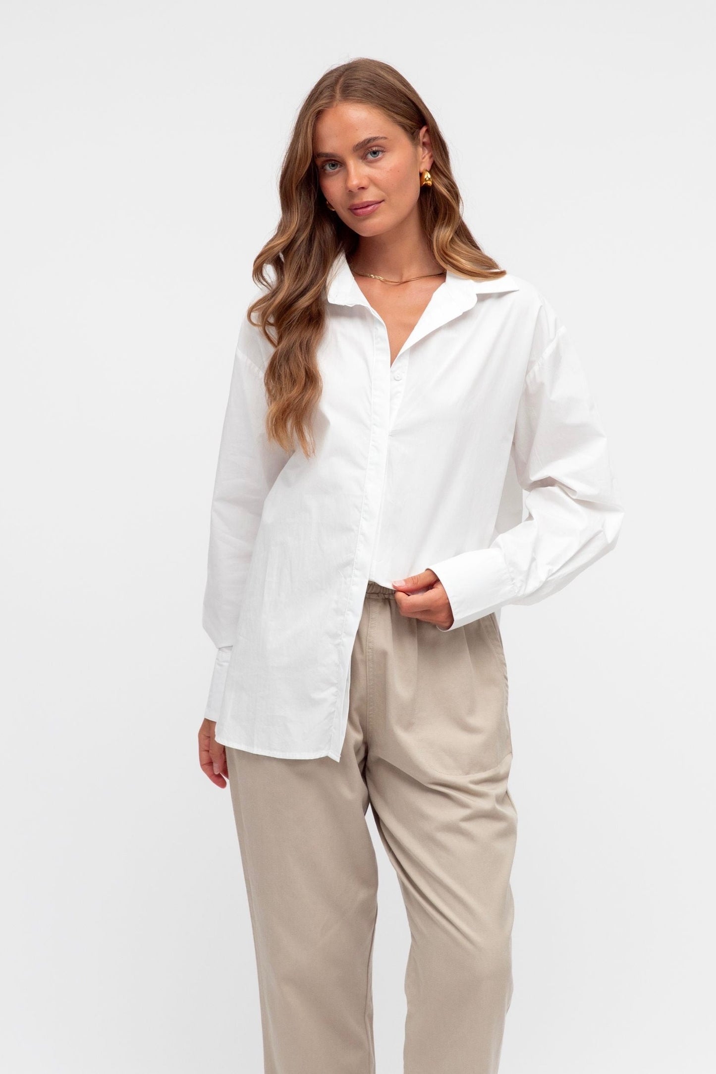 label of love white button up shirt
