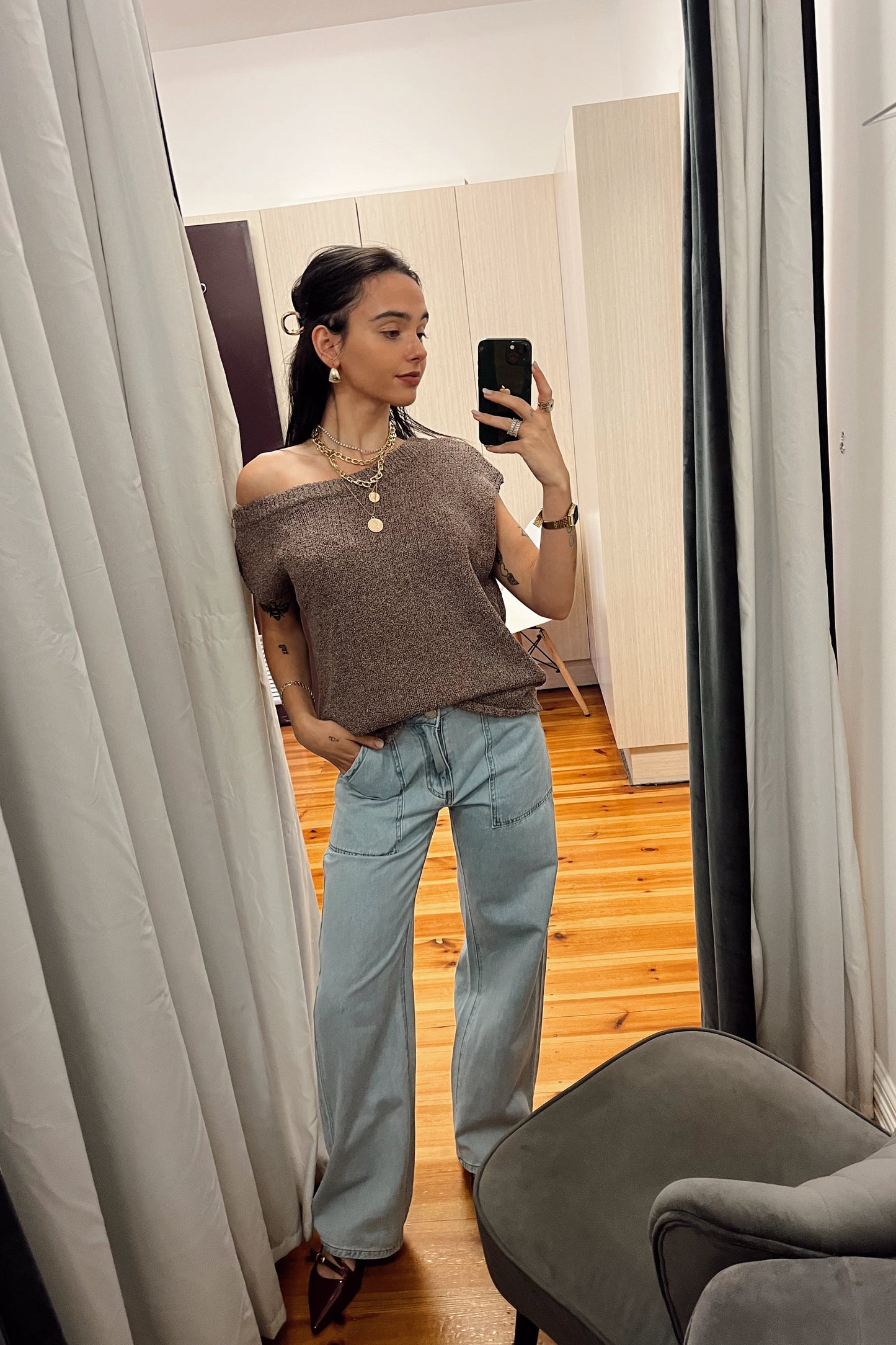 CLARA TOP - Black, Navy & Chocolate