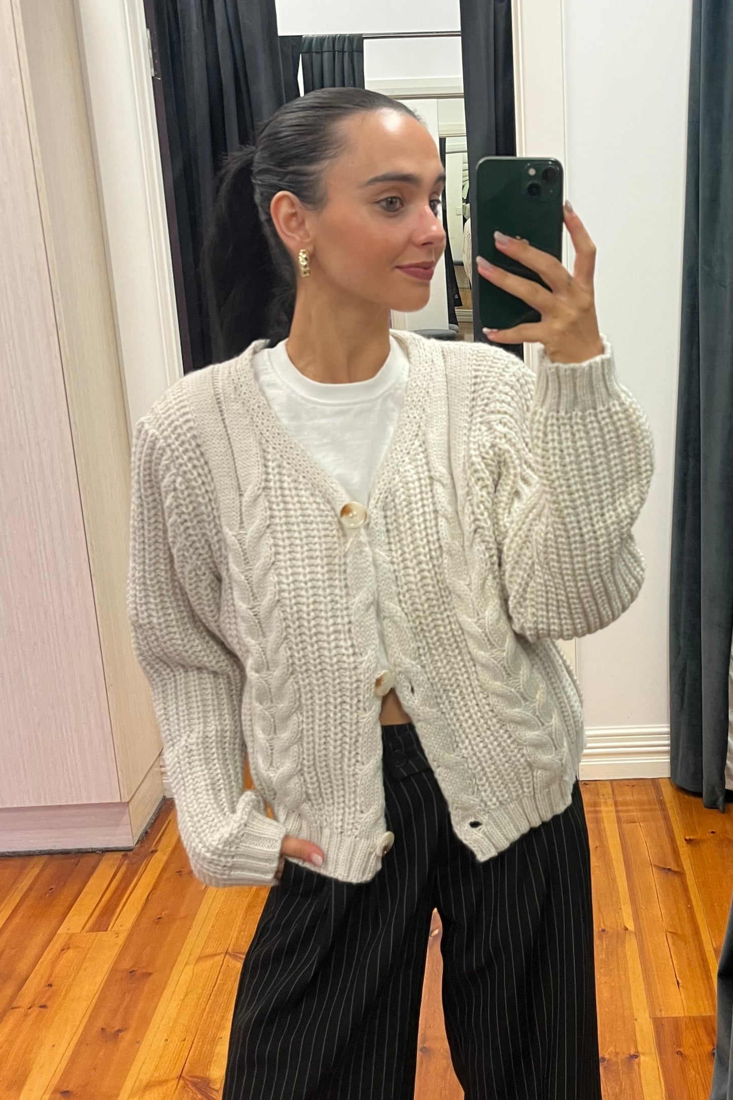 indkah the label knit cardigan