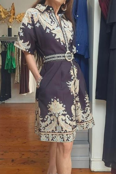 TUSCANY DRESS- Beige & Apricot