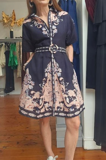 TUSCANY DRESS- Beige & Apricot