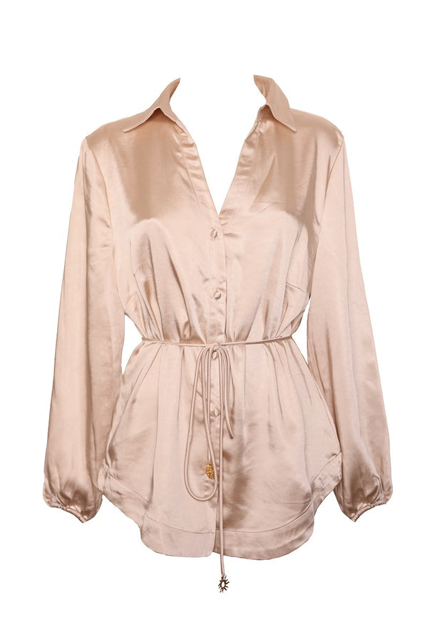 TENCEL SHIRT- Champagne & Mu;berry