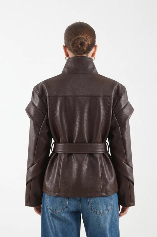 CARLIA FAUX LEATHER JACKET