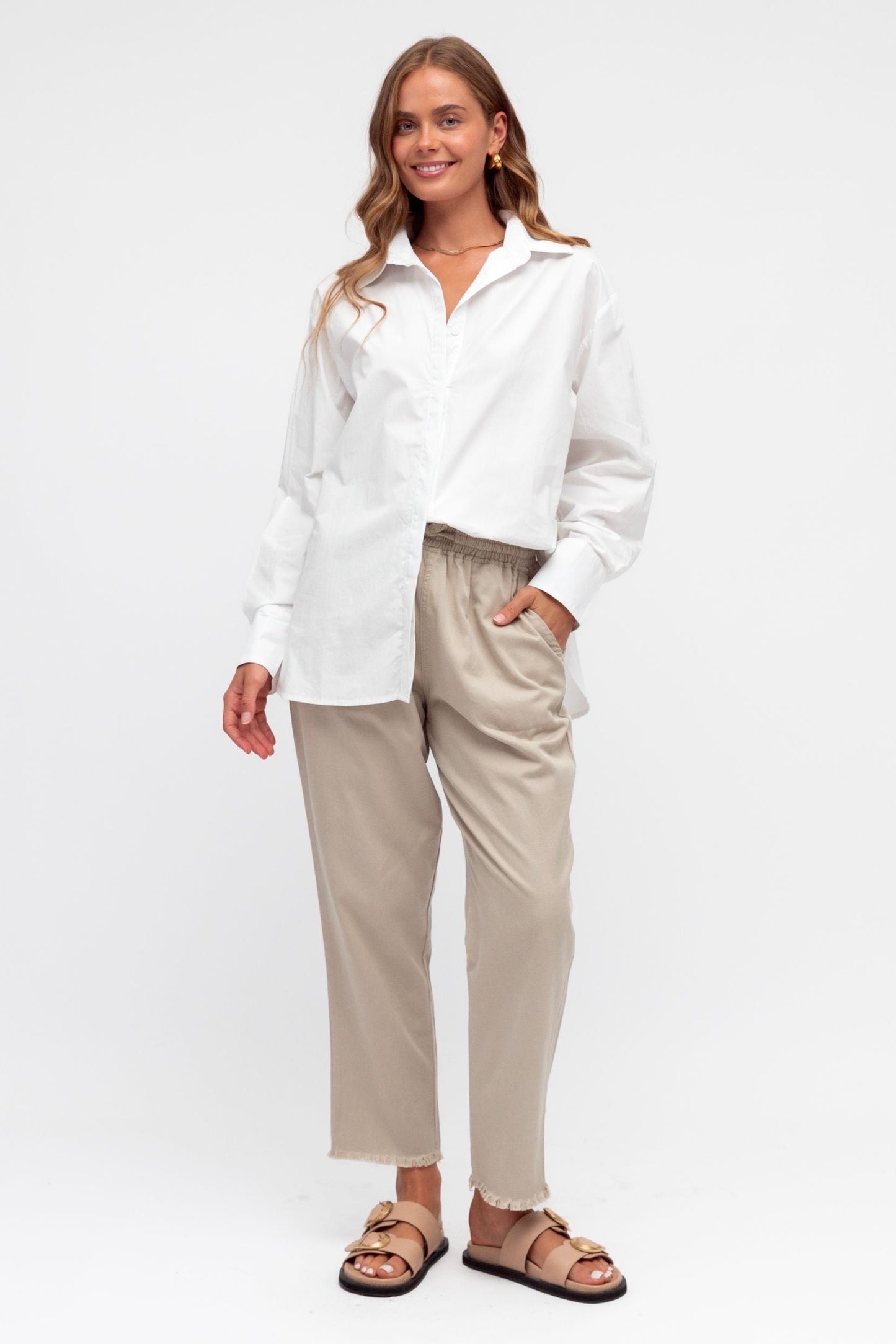 label of love white button up shirt