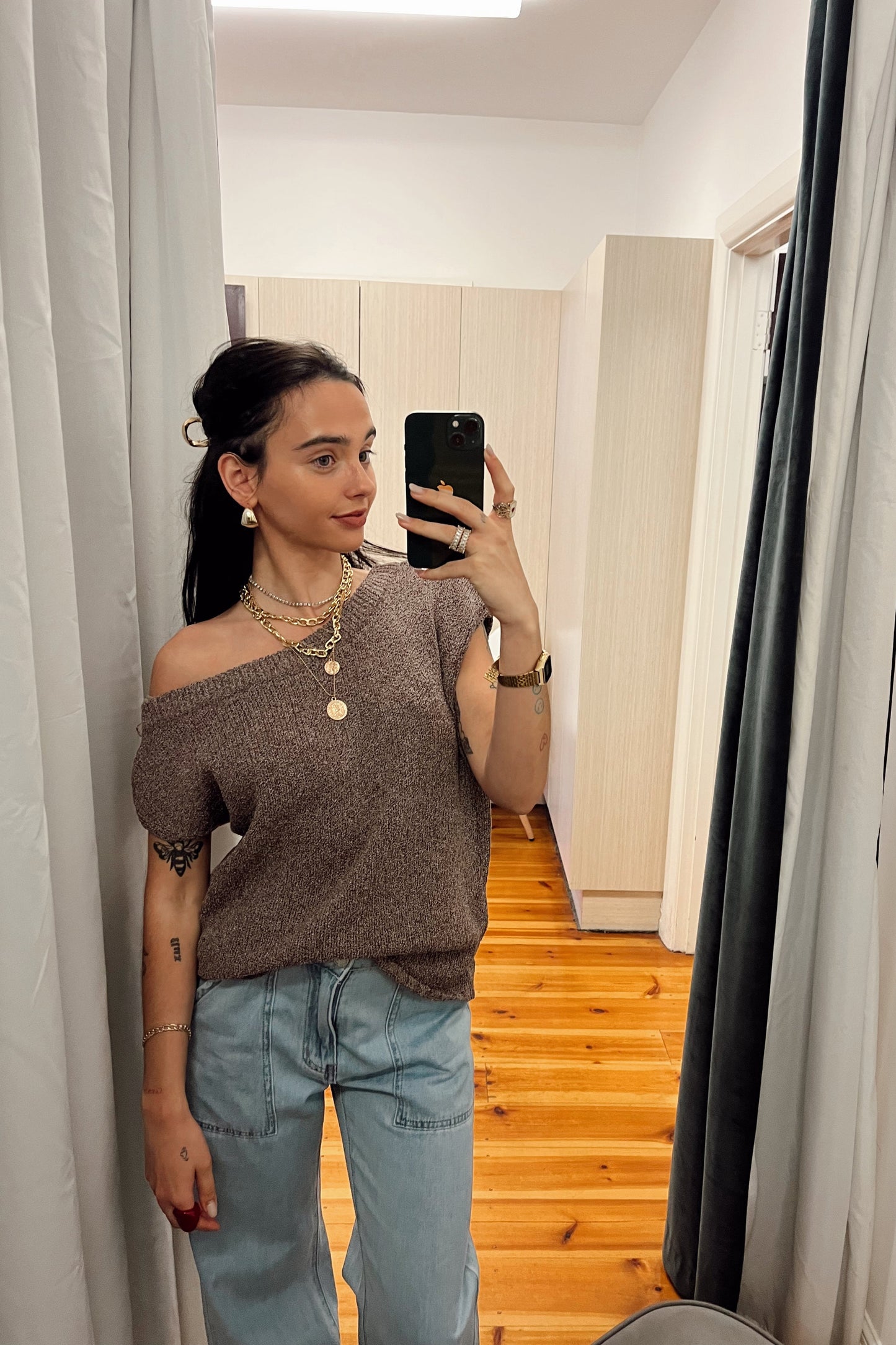 CLARA TOP - Black, Navy & Chocolate