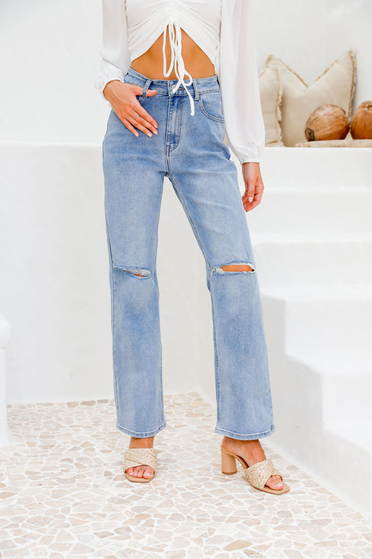 CASSY RIPPED STRAIGHT LEG