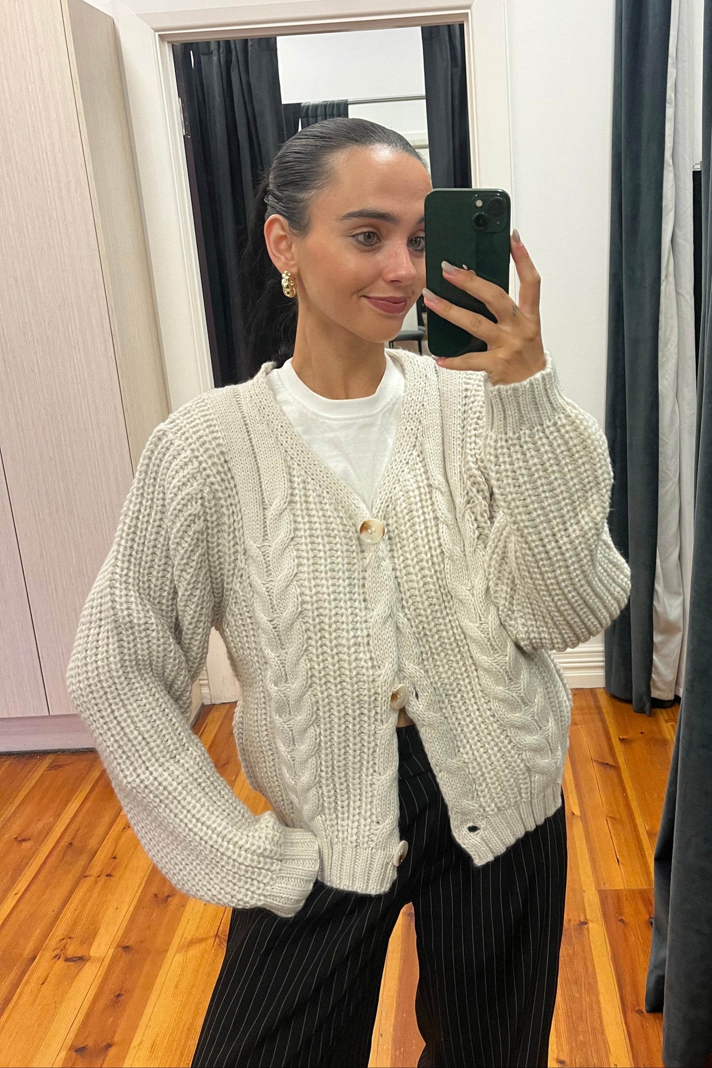 indkah the label knit cardigan