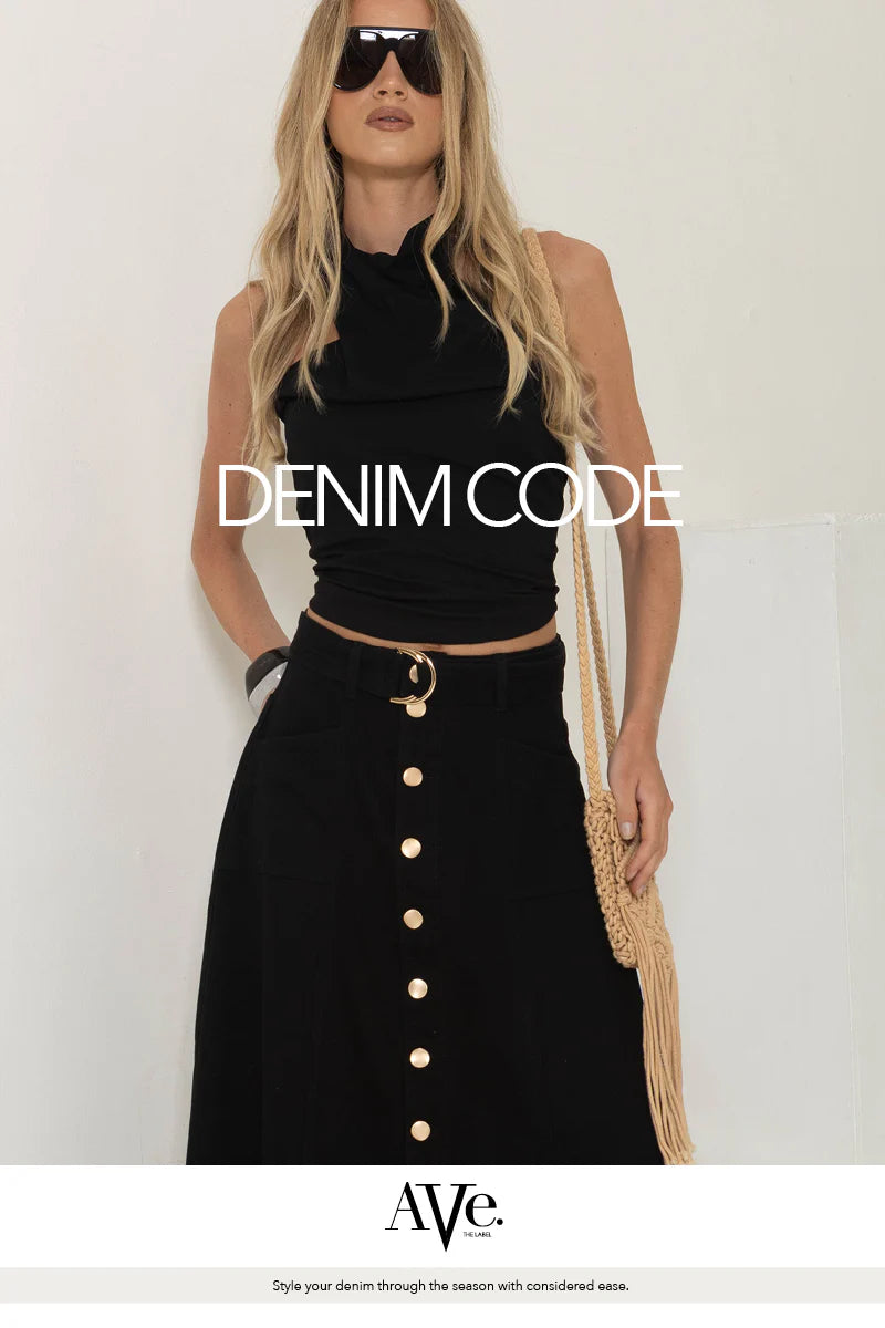 AVE DENIM MAXI SKIRT