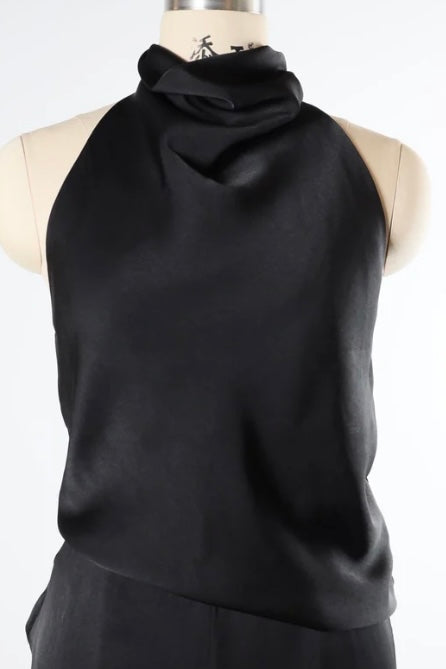 LOLA HALTER TOP - Black & White