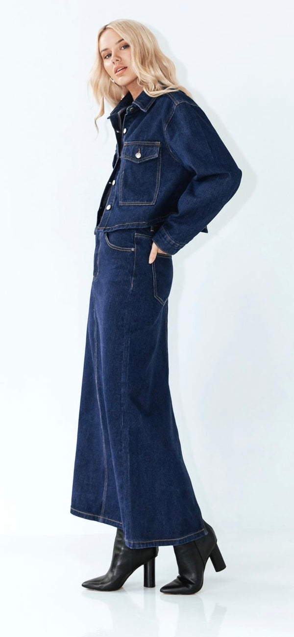 ASSIE CROPPED DENIM JACKET