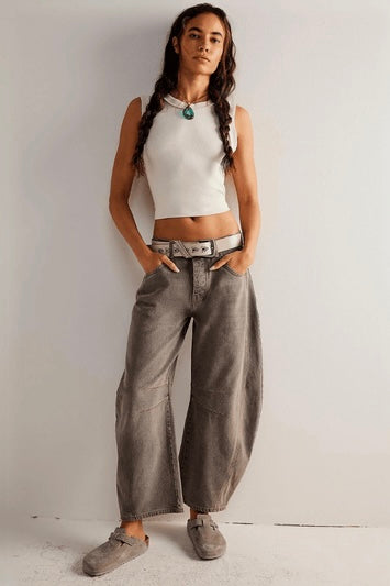 MUTIG BARREL JEANS -Coffee & Cream