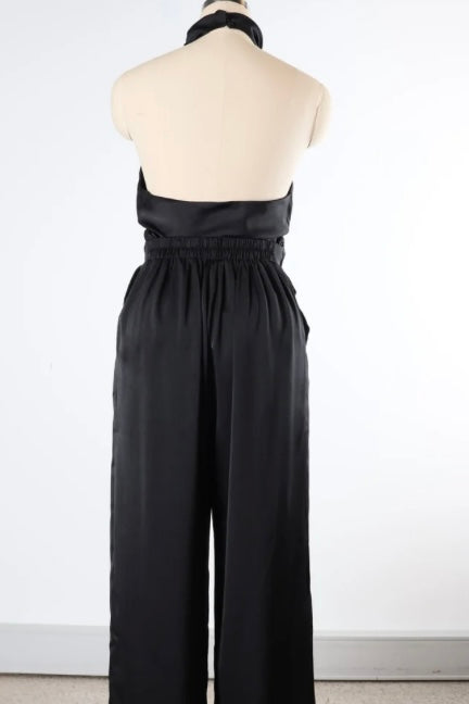 LOLA HALTER TOP - Black & White