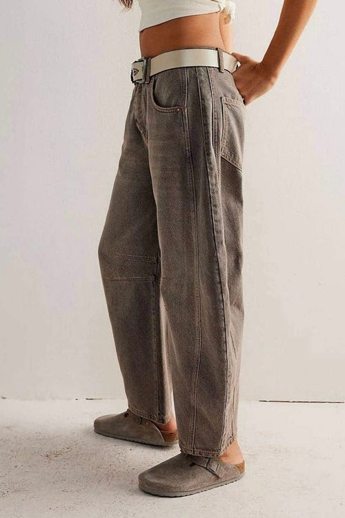 MUTIG BARREL JEANS - Denim,Coffee & Cream