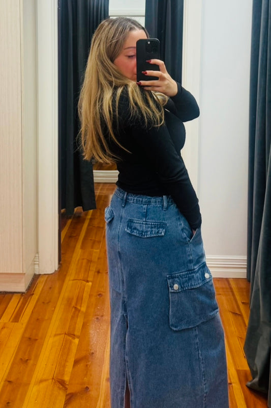 OBI CARGO DENIM SKIRT
