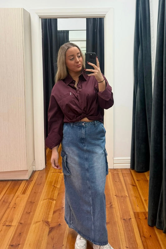 OBI CARGO DENIM SKIRT