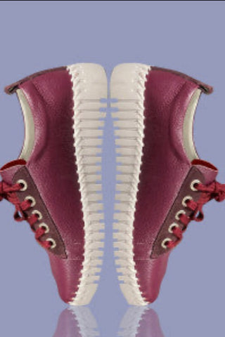 PLUM LEATHER POINT SNEAKER