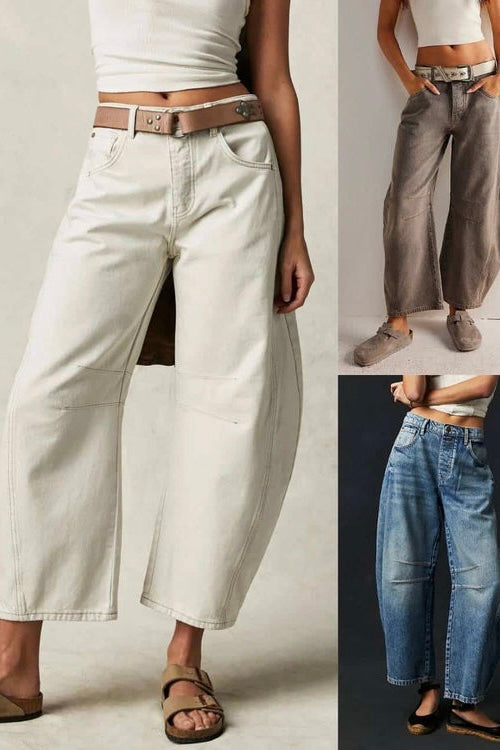 MUTIG BARREL JEANS - Denim,Coffee & Cream