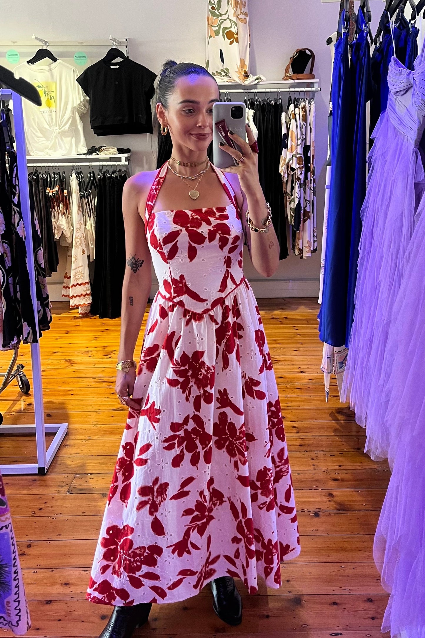 halter neck maxi dress