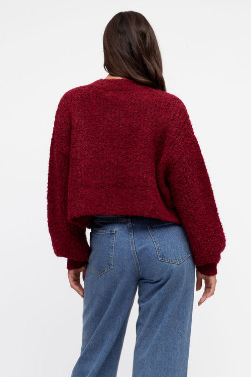 PAPER HEART CROP KNIT PALERNO CARDI