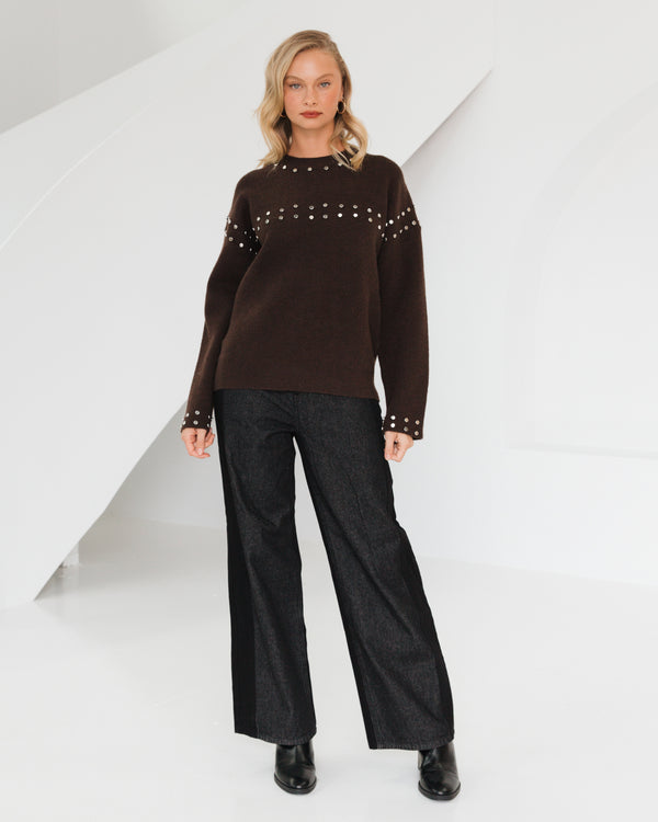 REBECCA STUD KNIT