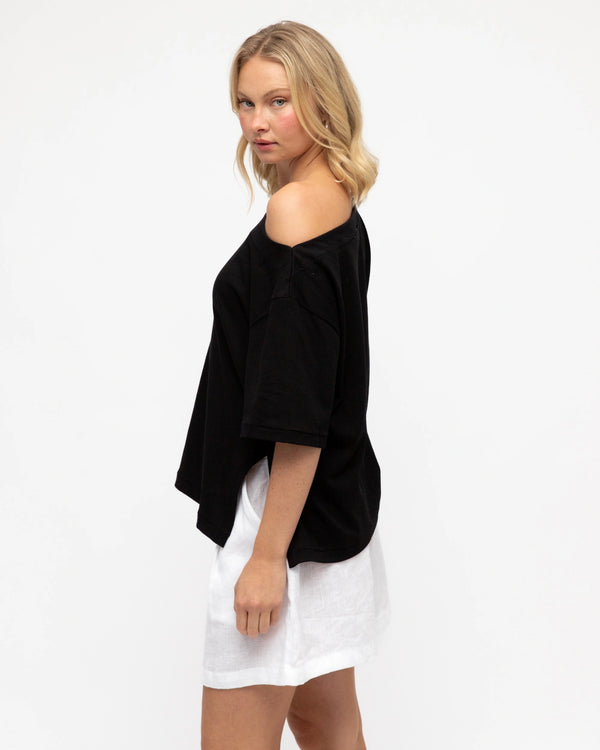 AMY TEE- Chocolate & Beige & Black