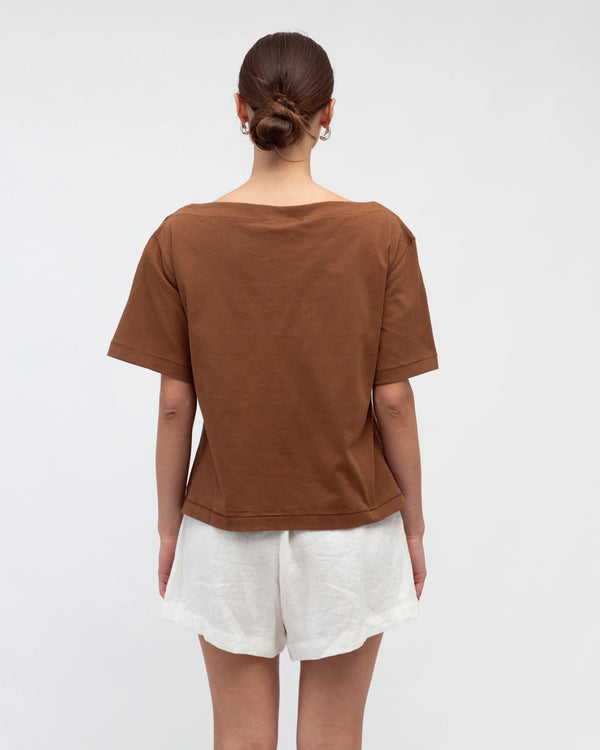 AMY TEE- Chocolate & Beige & Black