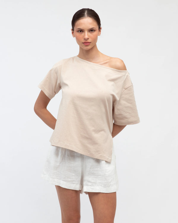 AMY TEE- Chocolate & Beige & Black