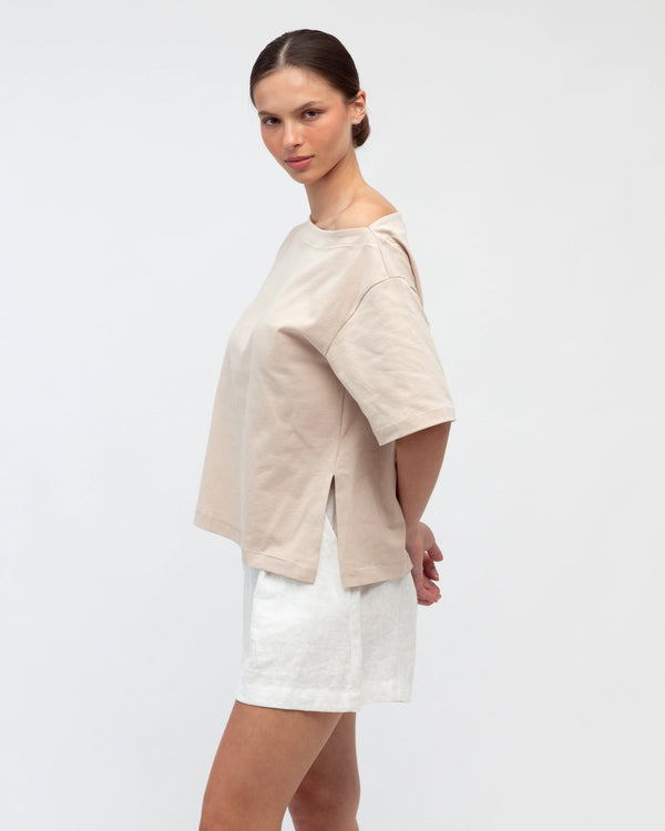 AMY TEE- Chocolate & Beige & Black