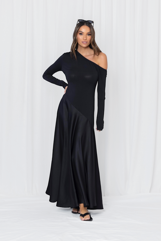 HALSTON DRESS - Peacan & Black Pre order