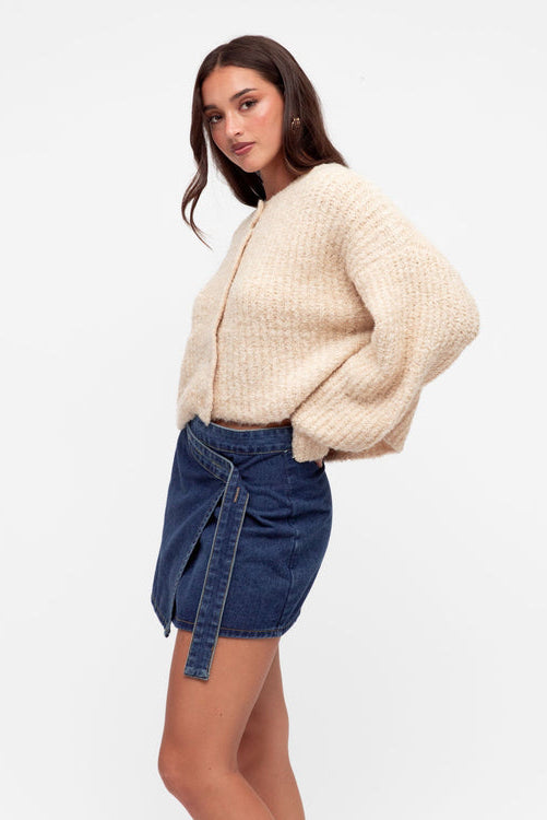 PAPER HEART CROP KNIT PALERNO CARDI