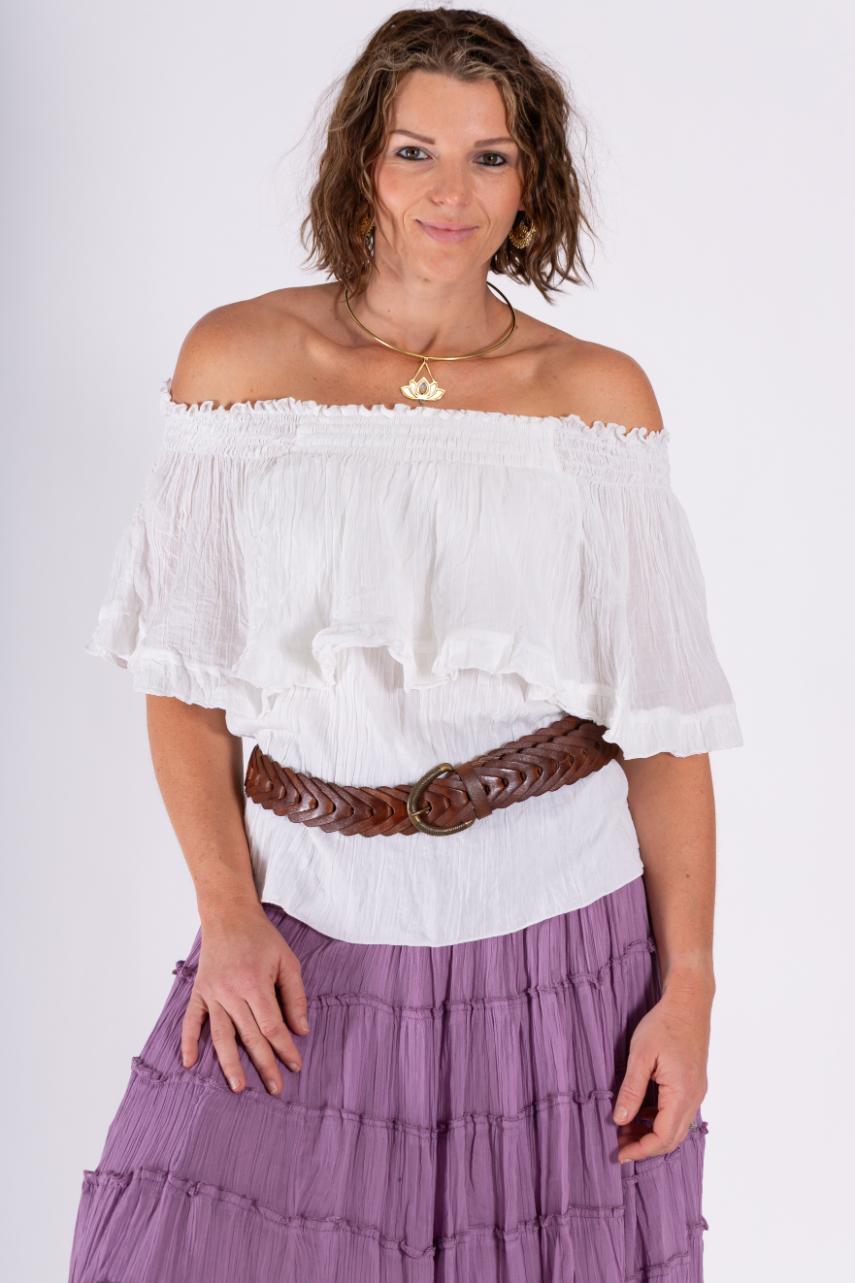 OMBARK OFF SHOULDER TOP- Black & White