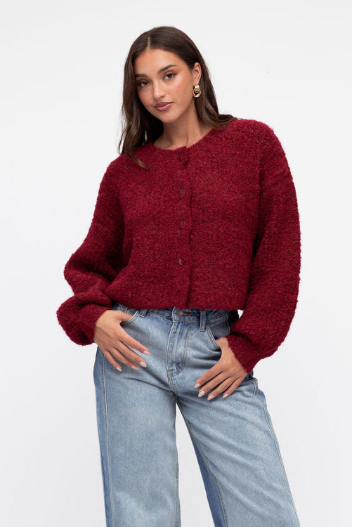 PAPER HEART CROP KNIT PALERNO CARDI