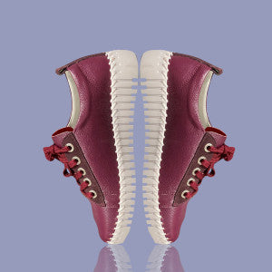 PLUM LEATHER POINT SNEAKER