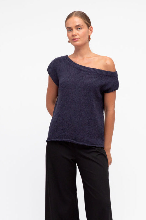 CLARA TOP - Black, Navy & Chocolate