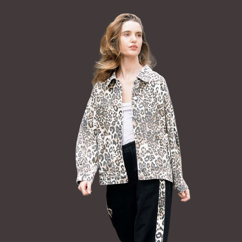 LARA LEOPARD DENIM JACKET