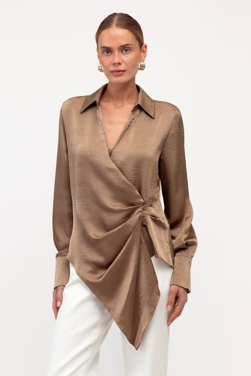 satin wrap  shirt white closet