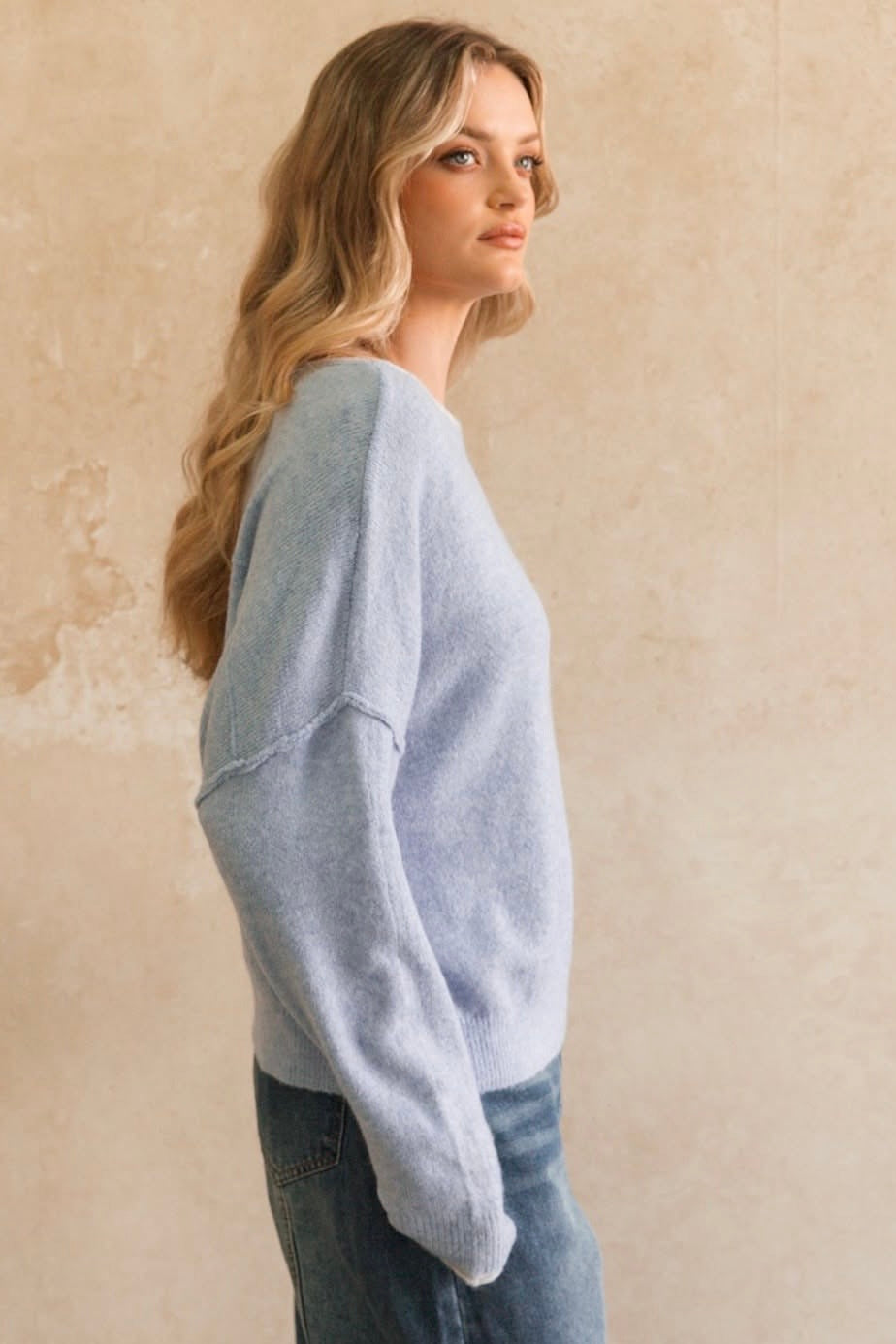 HORIZON KNIT- Chocolate & Blue