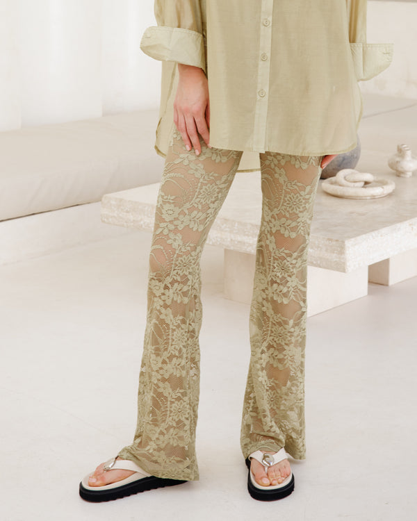 LUNA SHIRT - Pistachio Green & Ocean Blue