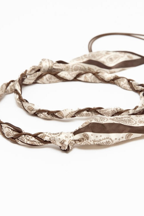 SCARF TASSEL BELT -Brown & Black