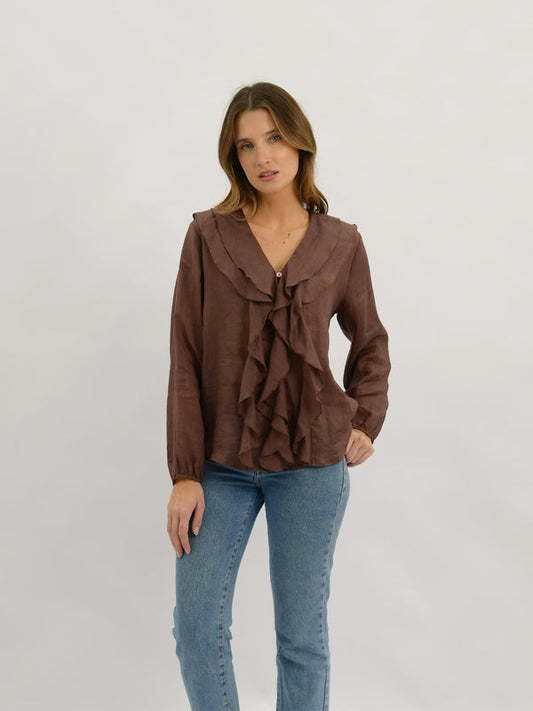 VENEZIA TOP - White , Blue & Mauve