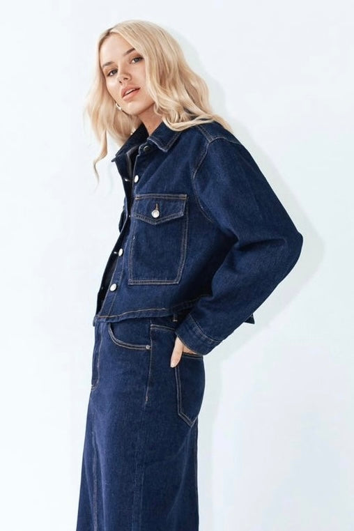 ASSIE CROPPED DENIM JACKET